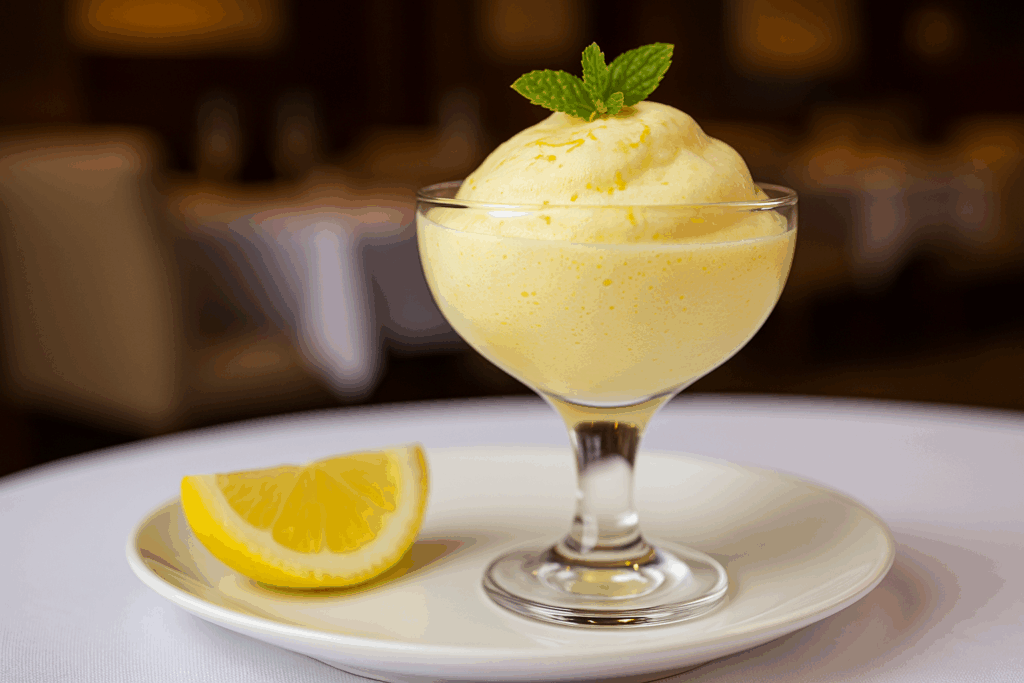 espuma de limão siciliano com sifão